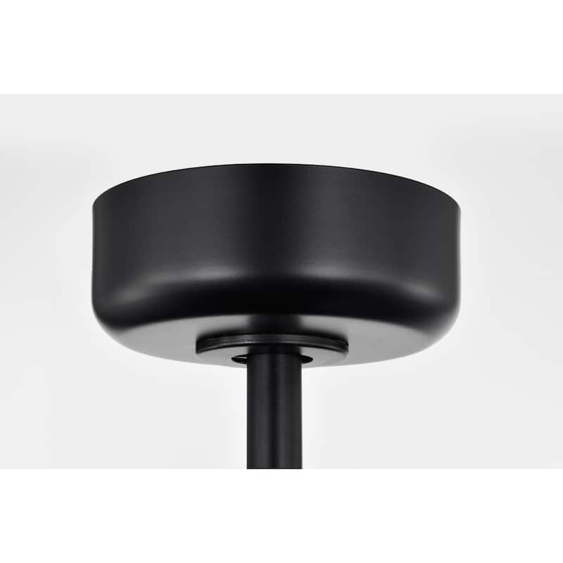 Daciana 28 Inch Matte Black Finished Glam LED Ceiling Fandelier with Remote - N/A