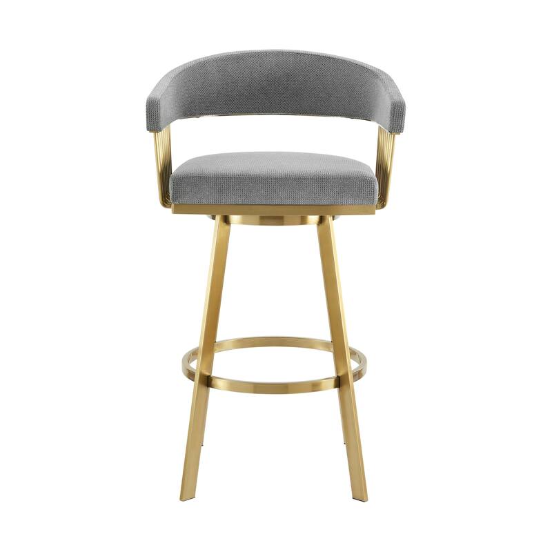 Chelsea Modern Swivel Bar Stool, Upholstered Counter Height Chair with Metal Frame