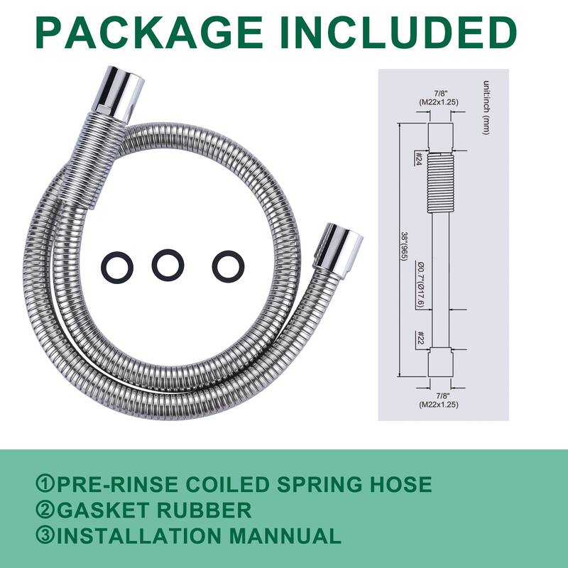 WOWOW Pre-Rinse Stainless Steel Hose for Commercial Sink Faucet