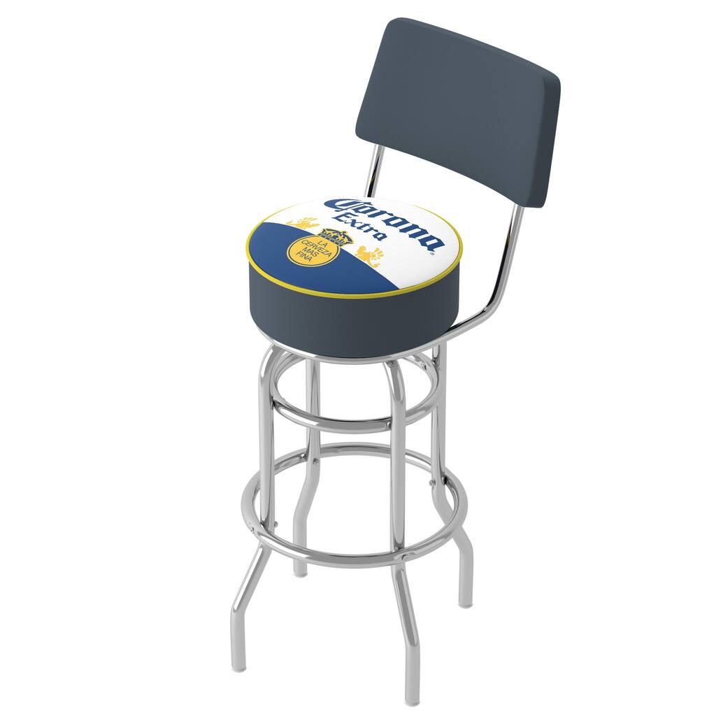Corona Swivel Padded Swivel Bar Stool with Back - Label Design - 20" x 20" x 41.75"