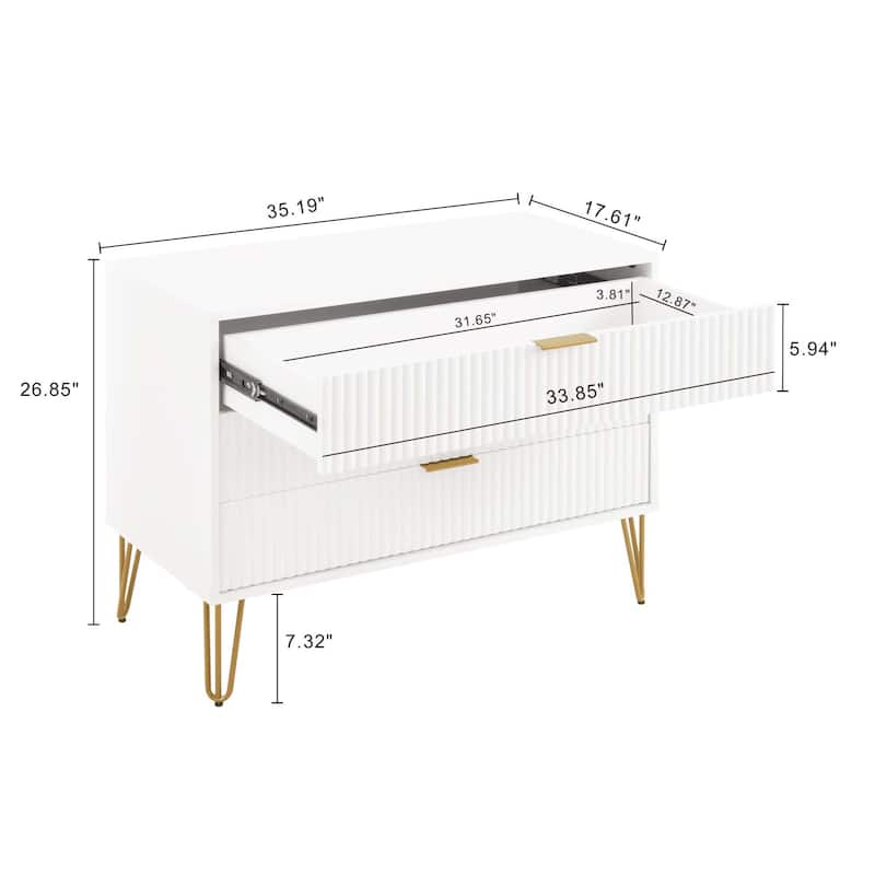 Manhattan Comfort Dumbo Modern 3 Drawer Bedroom Dresser