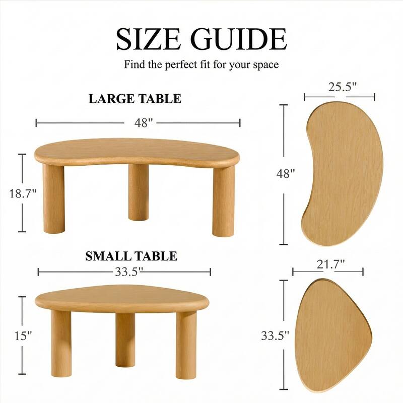 Scandinavian Solid Wood Nesting Coffee Tables - Nested Design - 48*25