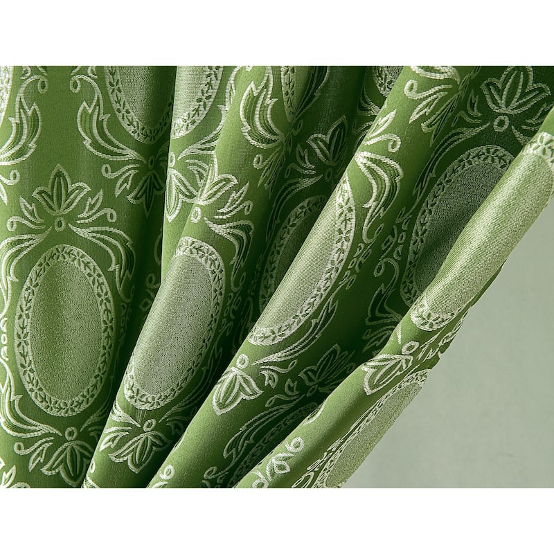 Gracewood Hollow Mabanckou Textured Jacquard Single Rod Pocket Curtain Panel w/ Attached Valance (54 x 84) - 54 x 84 in.