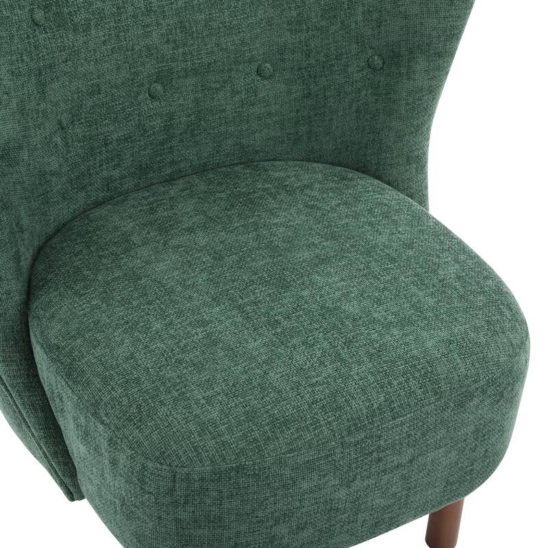 Roomfitters Bella Upholstered Armless Accent Chair, Modern Curved Back