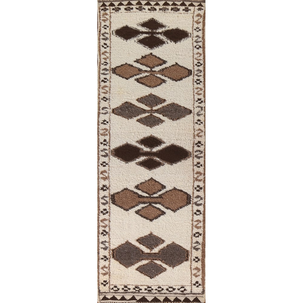 Turkish Anatolian Runner Rug Hand-knotted Oriental Wool Carpet - 3'3"x 11'9"