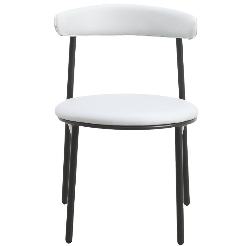 Lume Modern Dining Chairs Polyester Fabric Seat with Steel Legs by LeisureMod