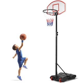 Costway Adjustable Basketball Hoop System Stand Kid Indoor Outdoor Net