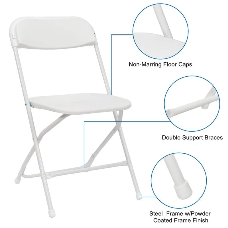Plastic Folding Party Conversation Exhibition Dining Chair Set (Set of 6)