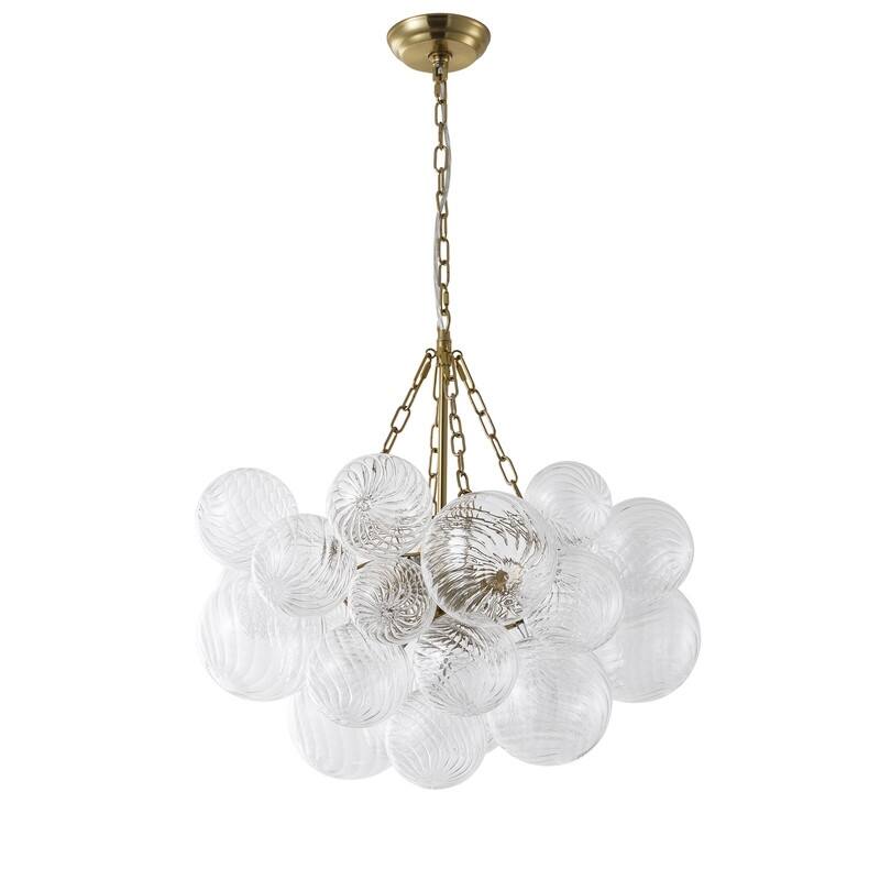 Contemporary Cluster Glass Chandelier Copper Finish Pendant Light for High End Interiors