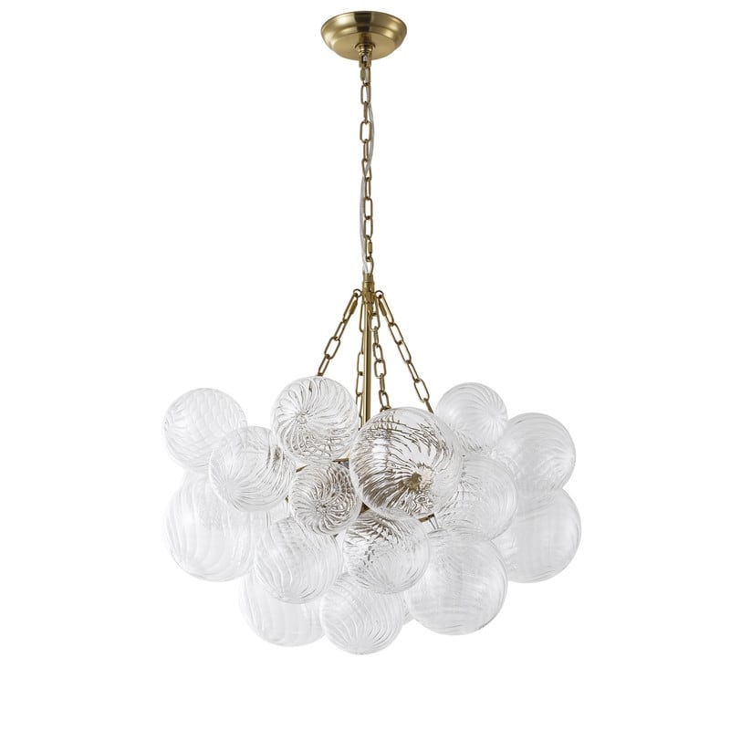 Contemporary Cluster Glass Chandelier Copper Finish Pendant Light for High End Interiors