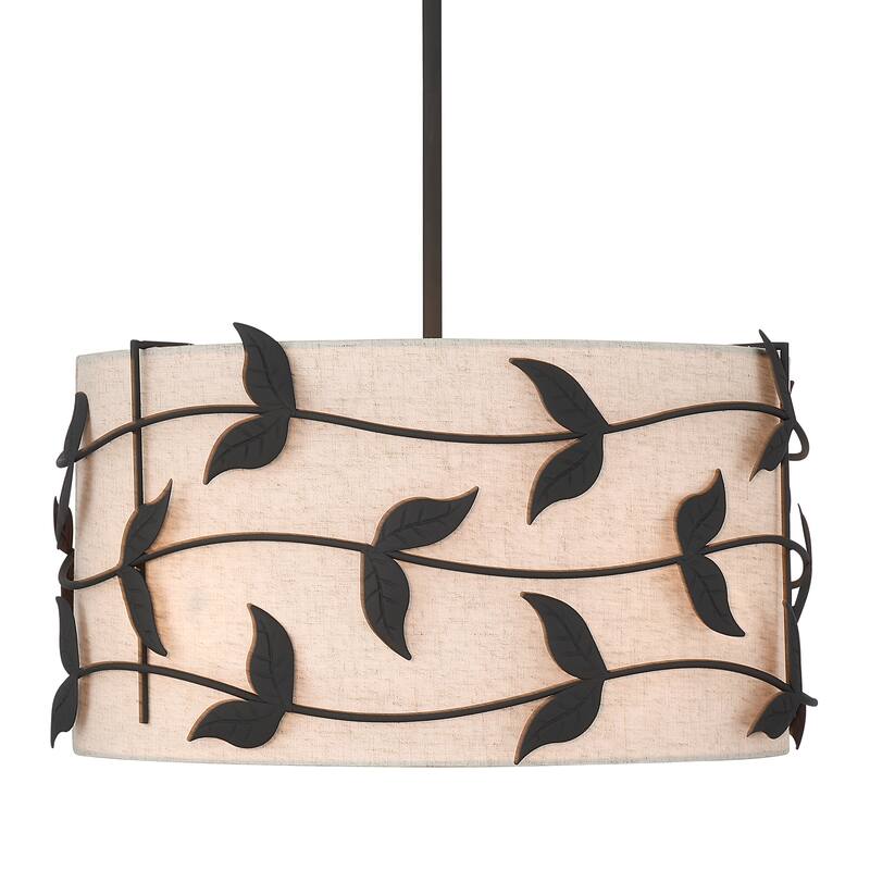 Acroma 4-light Gold/Black Ceiling Cotton Drum Light