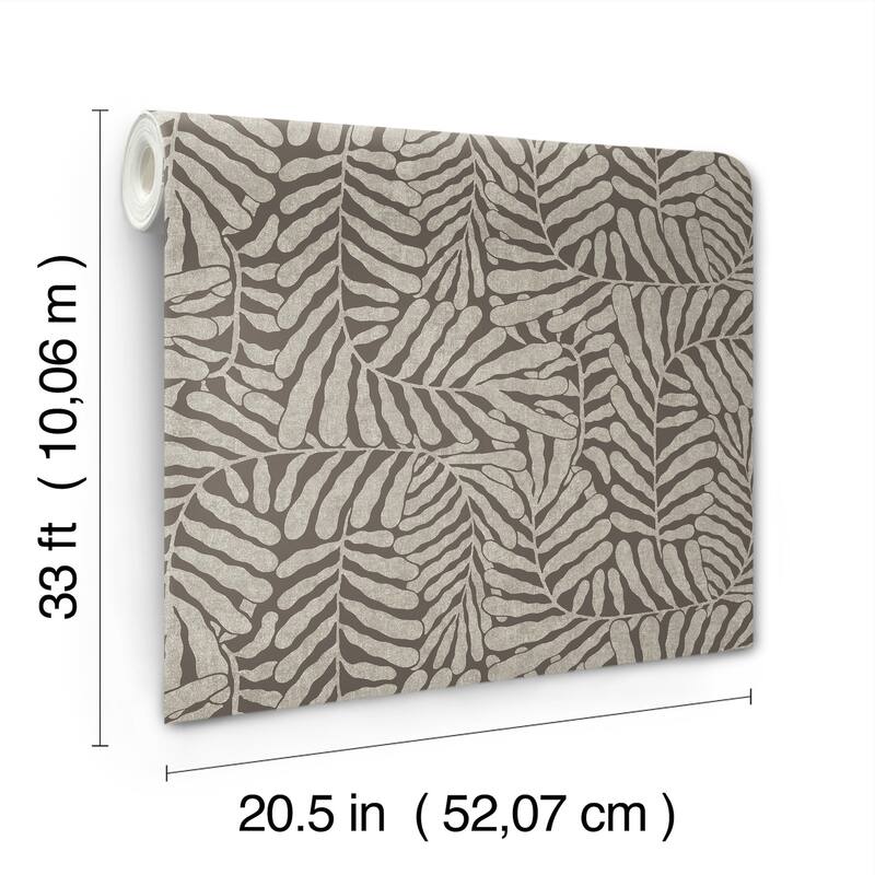 A-Street Prints Gabriel Espresso Fern Wallpaper
