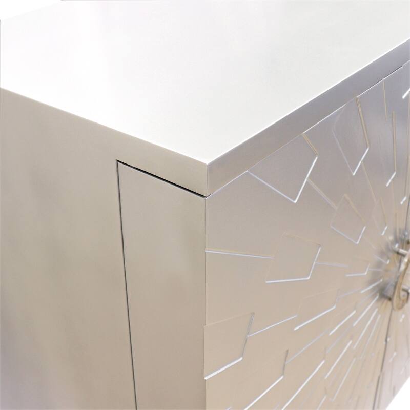 Pasargad Home Luna Home Bar Cabinets, Silver