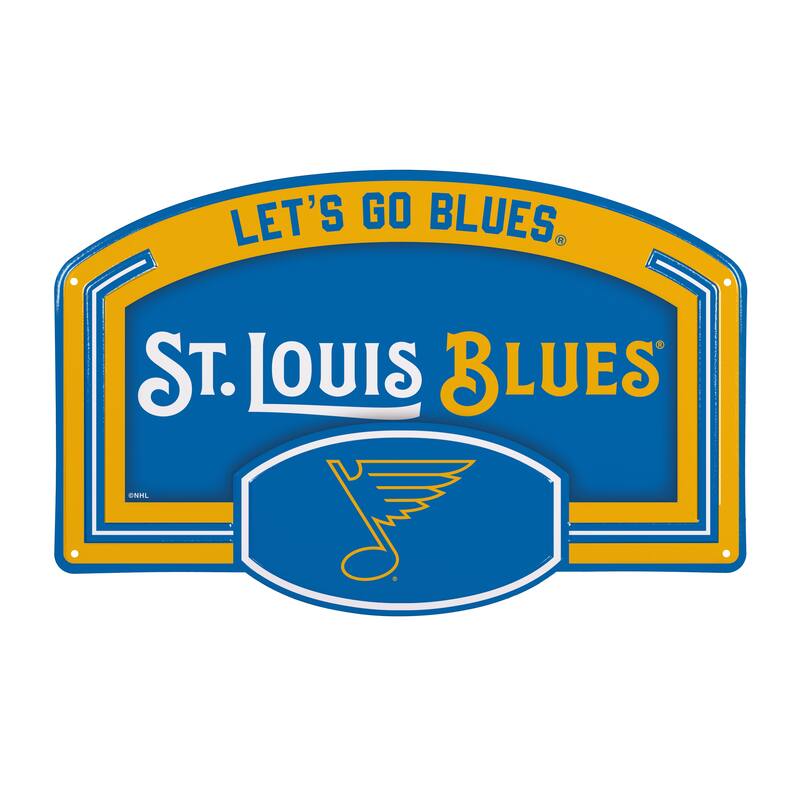 St Louis Blues Embossed Steel Wall Sign, 11" x 17"