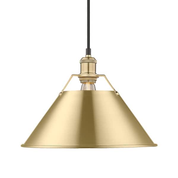 slide 1 of 1, Yep by Golden Lighting Orwell 1-light 14in Pendant in Brushed Champagne Brass - Gold