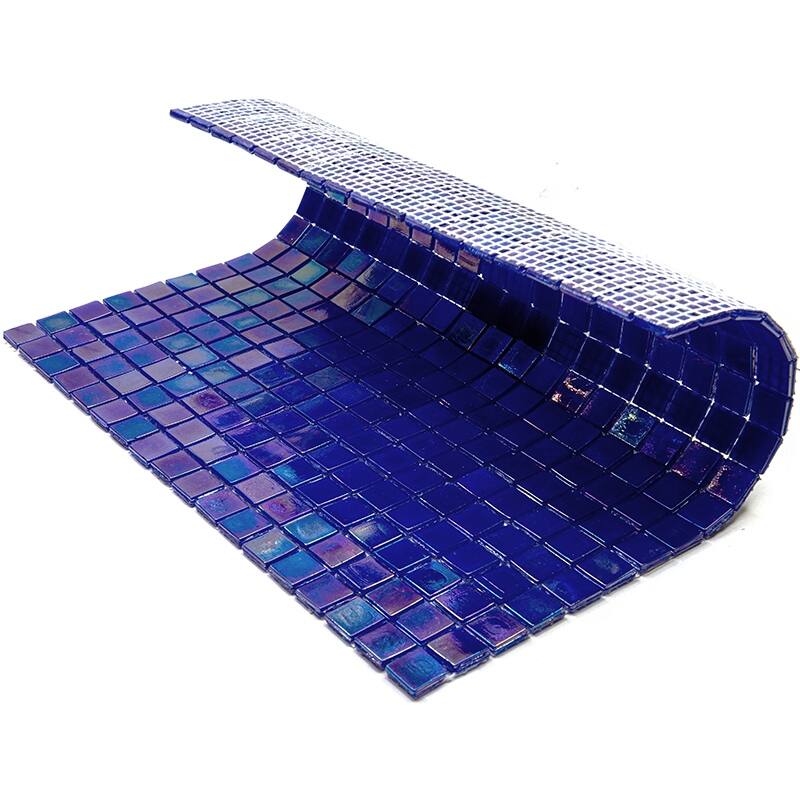 Apollo tile 12" x 12" Skosh Glossy Shimmer Cobalt Blue Glass Tile (18.69 sq ft/case) - 20 Pack
