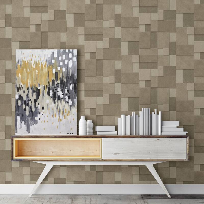 A-Street Prints Duchamp Gold Metallic Squares Wallpaper