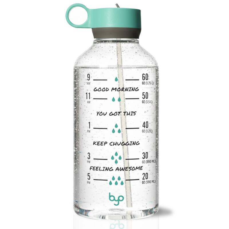 Byo 74 Oz Tritan Motivational Bottle - Black - Mint