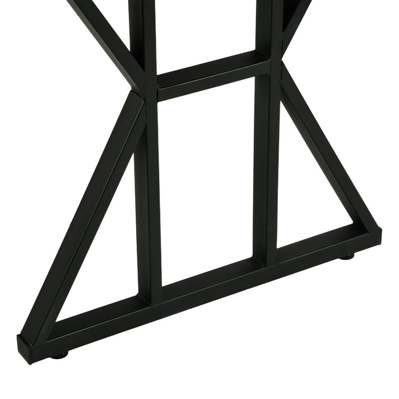 Homy Casa 63" Industrial Dining Table Set for 6, Large Rectangular with Metal Frame, Farmhouse Dining Room 6 Chairs / Table Only