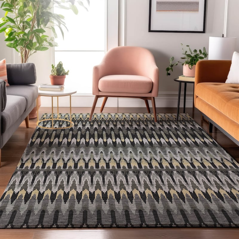 Premium Washable Super Soft Modern Flair Mayfield Rug - Charcoal - 2'6" x 3'10"