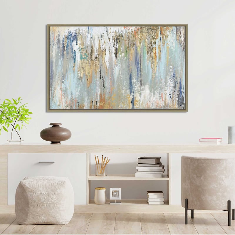 "Blue Gold Illusion" Print on Floating Canvas