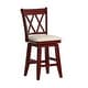 preview thumbnail 53 of 65, Eleanor Double X Back Wood Swivel Bar Stool by iNSPIRE Q Classic Counter Height - Antique Berry Red