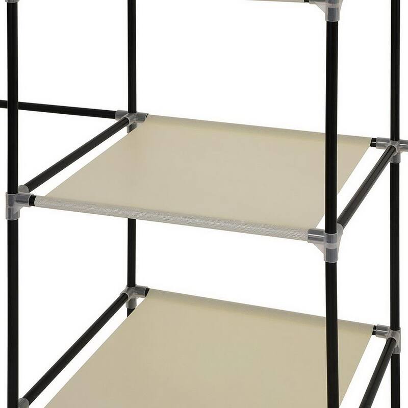 69" Portable Clothes Closet Non-Woven Fabric Wardrobe Storage Organizer Beige