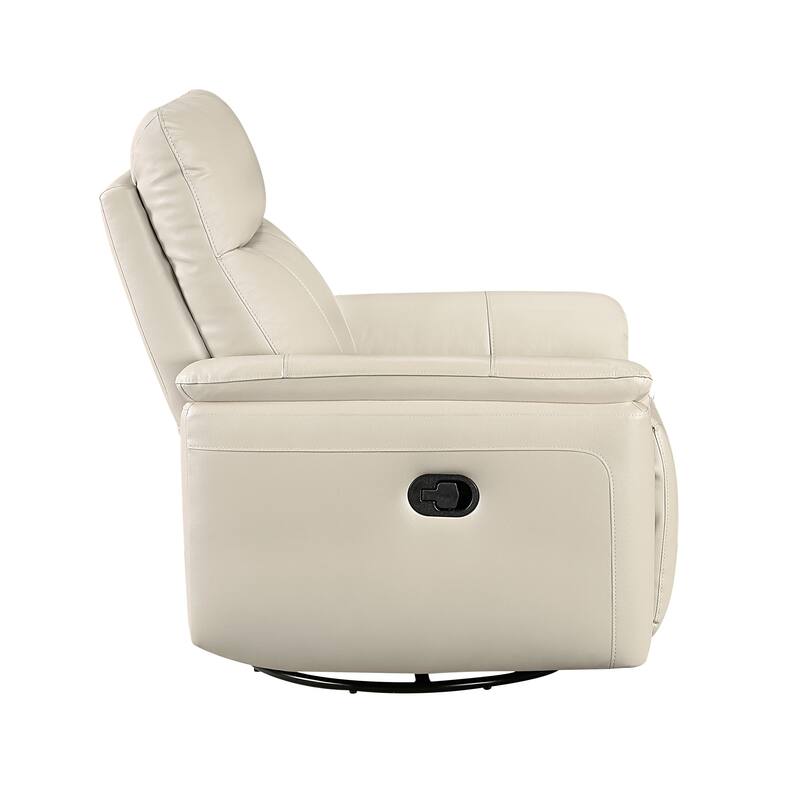 Koa 35" Leather Swivel Glider Reclining Chair - Gentle Gliding Motion