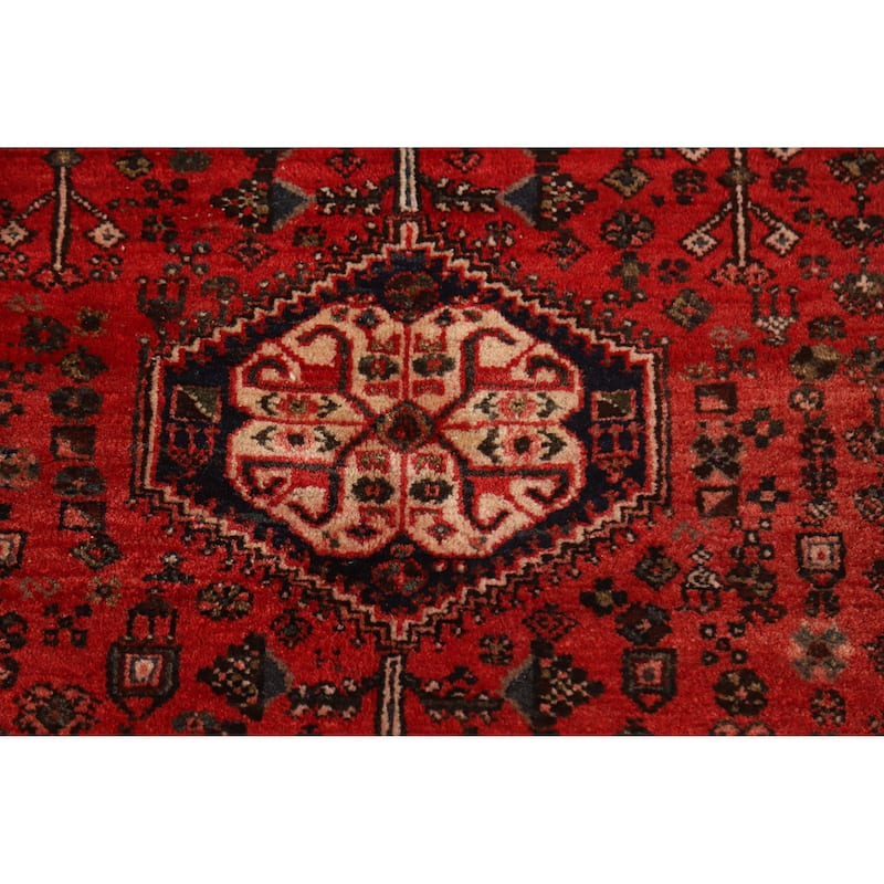 Hand Knotted Oriental 100% Wool Carpet Traditional Geometric Red Shiraz Area Rug - 5' 3'' X 3' 8''