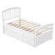 preview thumbnail 26 of 40, Twin Size Platform Storage Bed Solid Wood Bed with 6 Drawers