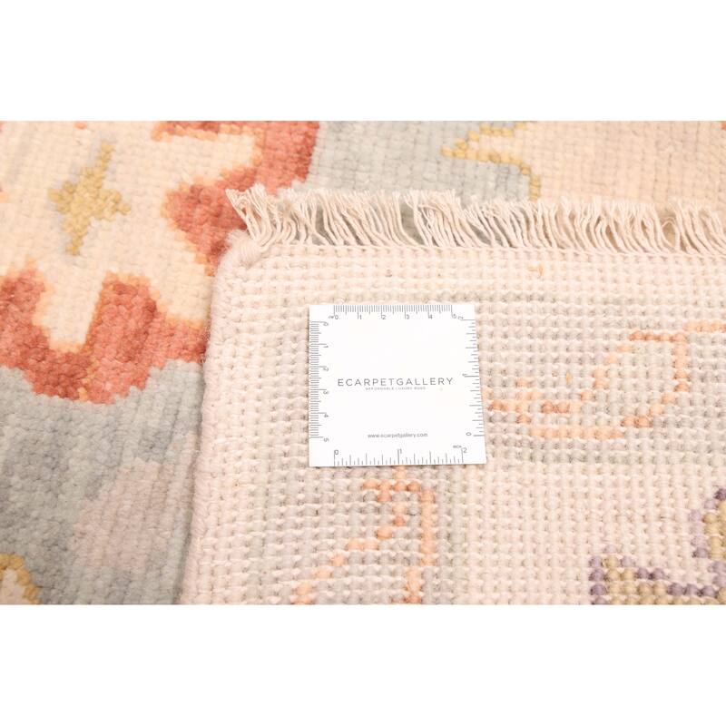 ECARPETGALLERY Hand-knotted Modern Oushak Ivory Wool Rug - 8'1 x 10'1