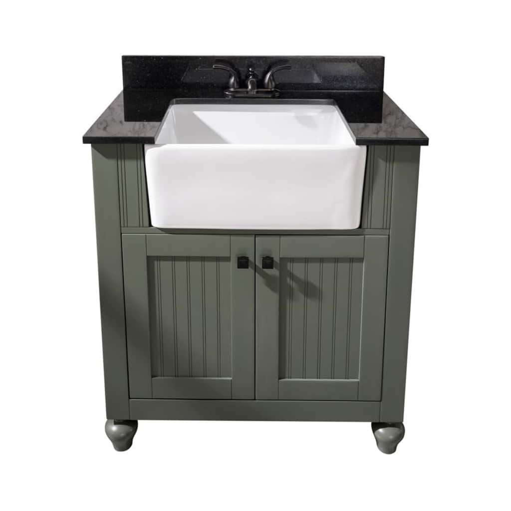 Legion Furniture 30-inch bathroom vanity in Pewter Green with black granite top WLF6022-PG