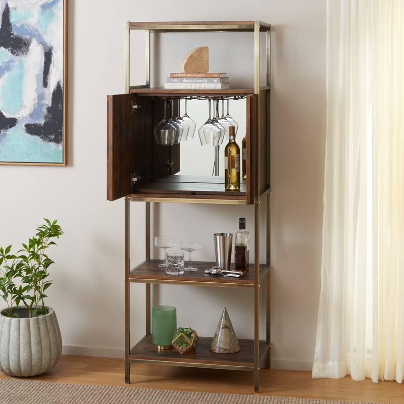 SEI Furniture Dayforth Bar Cabinet - 26"W x 16"D x 68"H