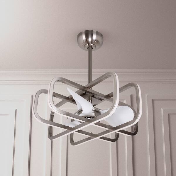 Shop Suqare 26 Inch Stain Nickel 4 Led Ceiling Fan With