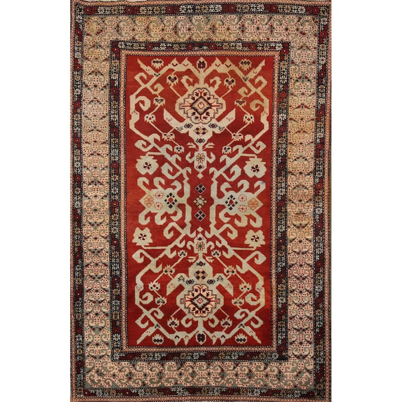 Vegetable Dye Antique Shirvan Oriental Accent Rug Handmade Wool Carpet - 3'2" x 5'5"