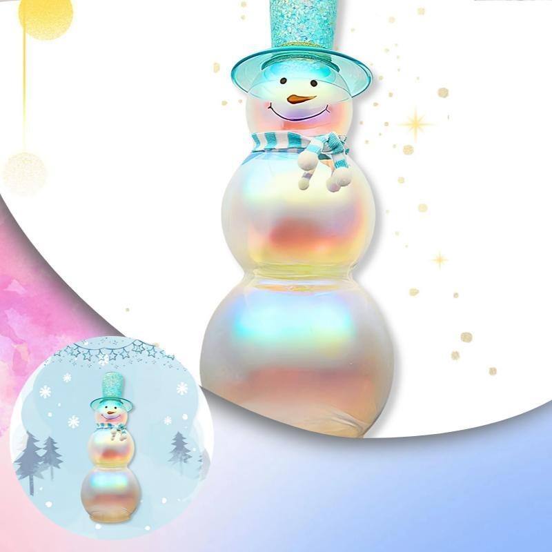 LED Snowman Table Light - Christmas Decor with Hat & Scarf, Battery Operated Holiday Night Light Blue - N/A