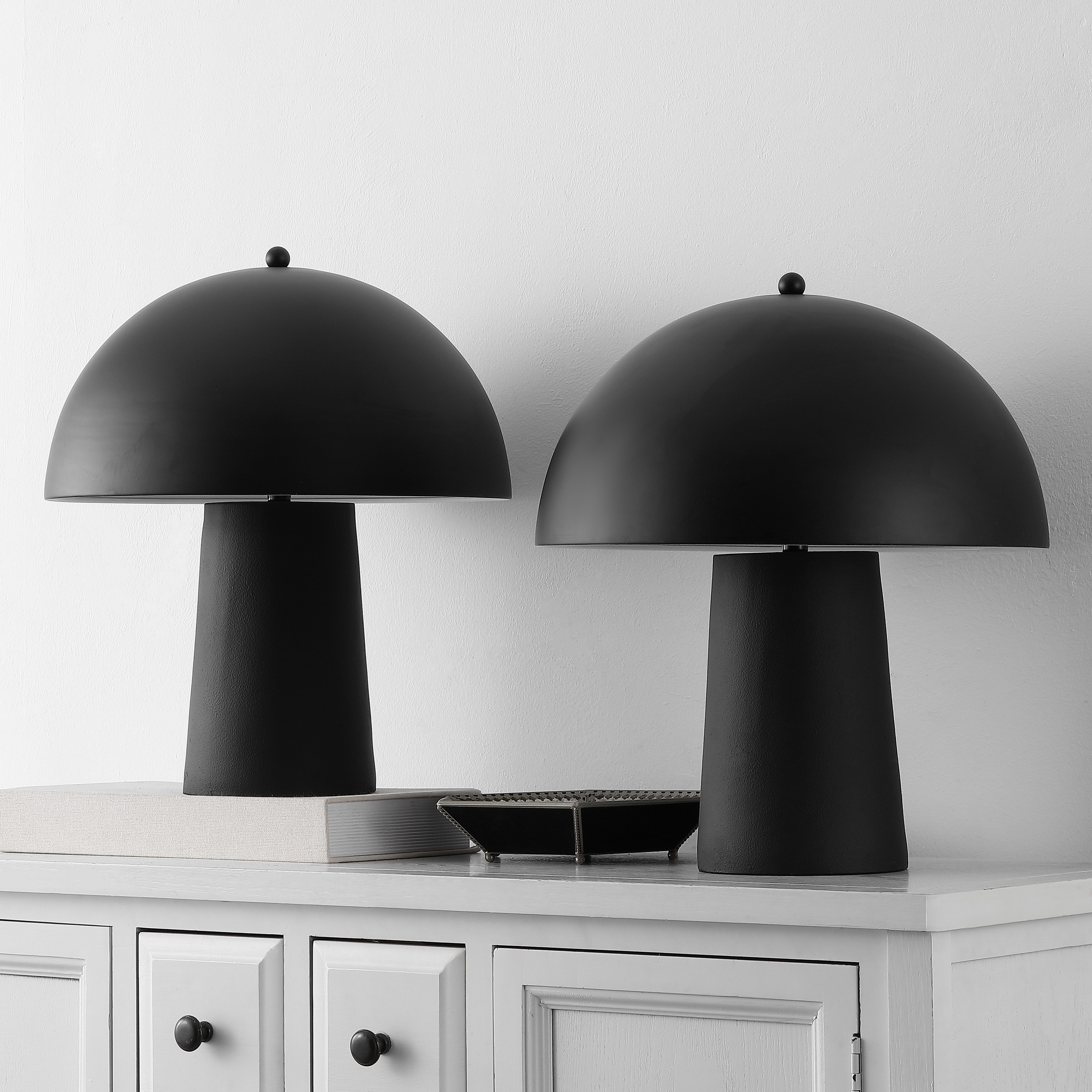 SAFAVIEH Lighting Serra 18-inch Mushroom Table Lamp Set of 2 - 15"W x 15"D x 18"H