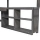 preview thumbnail 25 of 32, Sturdy Wood Loft Bed Frame with U-shaped Desktop,Storage Shelves, 1 Cabinet and 2 Drawers,Full Size