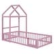 preview thumbnail 7 of 88, Wooden Floor Bed wFence Railings and Detachable House Shape Headboard Platform Bed, Kids Montessori Style Playhouse Frame Bed