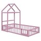 preview thumbnail 38 of 94, Wooden Floor Bed with Fence Railings and Detachable Headboard, Kids Dress Up Rack, Kids Montessori Style Playhouse Frame