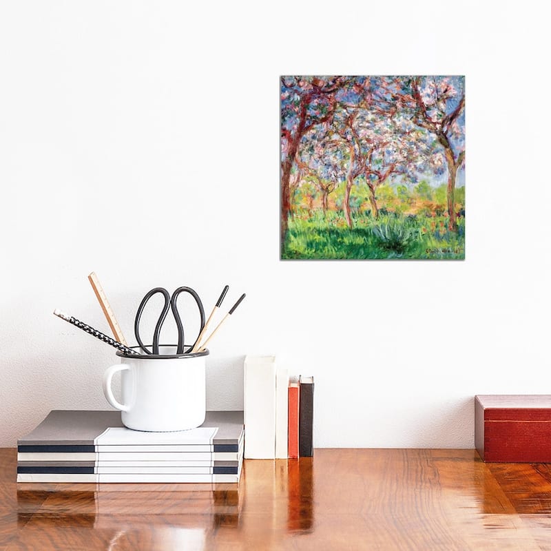 iCanvas "Printemps a Giverny, 1903 " by Claude Monet Canvas Print - 12x12x1.5
