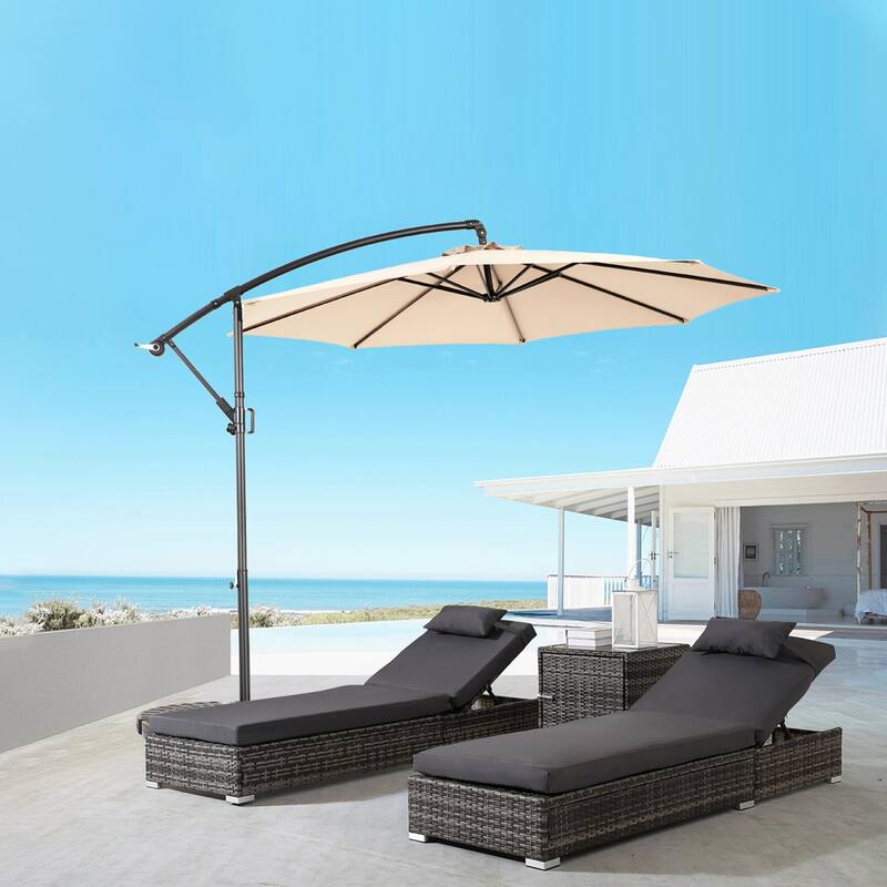 Topcraft 10ft Offset Hanging Market Patio Umbrella