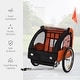 preview thumbnail 5 of 16, Aosom 2-Seat Kids Child Bicycle Trailer with a Strong Steel Frame, 5-Point Safety Harnesses, & Comfortable Seat
