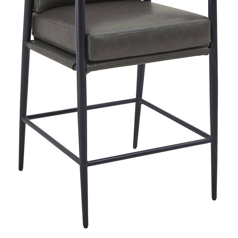 Chris Modern Counter Stools Set with Metal & Wood - Set of 2