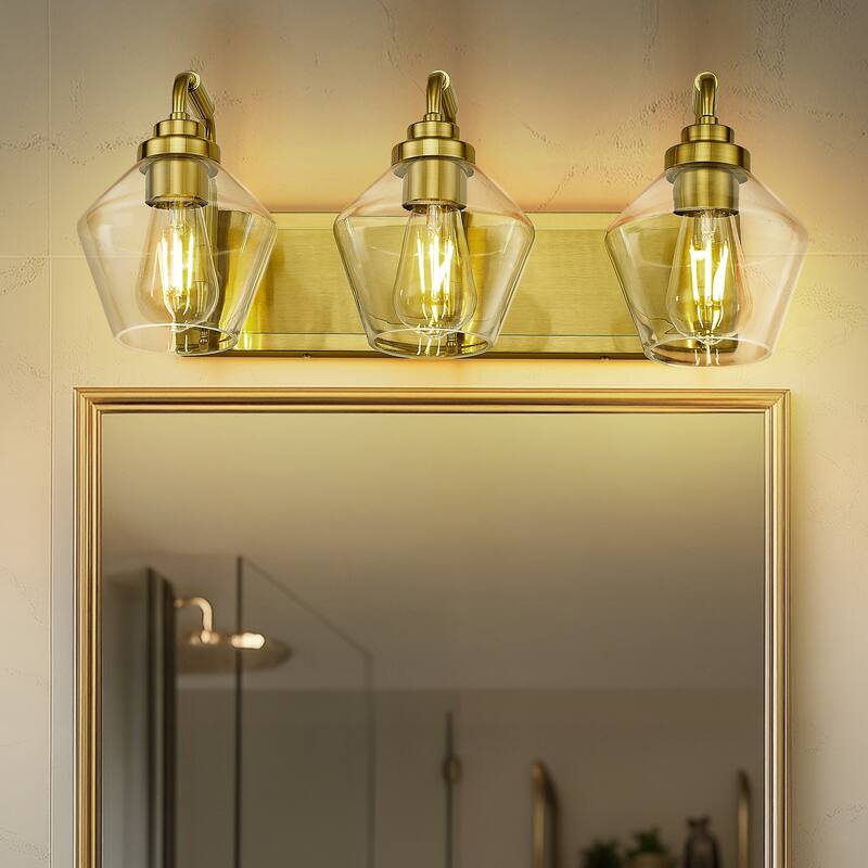 Modern 3/4-Light Bathroom Vanity Light in Oil-Rubbed Bronze/Gold
