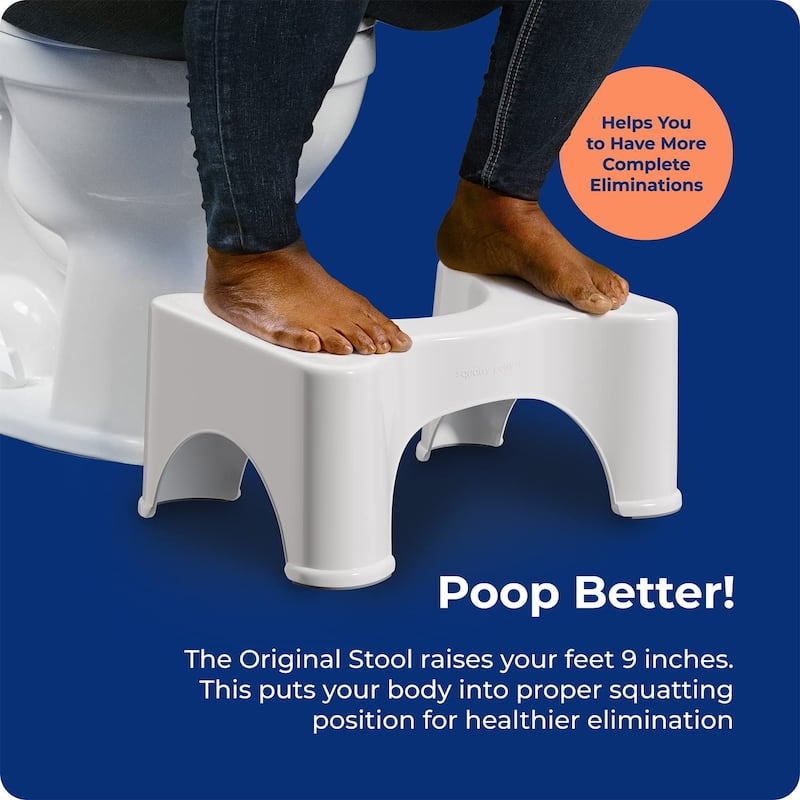 Squatty Potty The Original Bathroom Toilet Stool, 9 Inch Height, White, (Pack of 1) - White