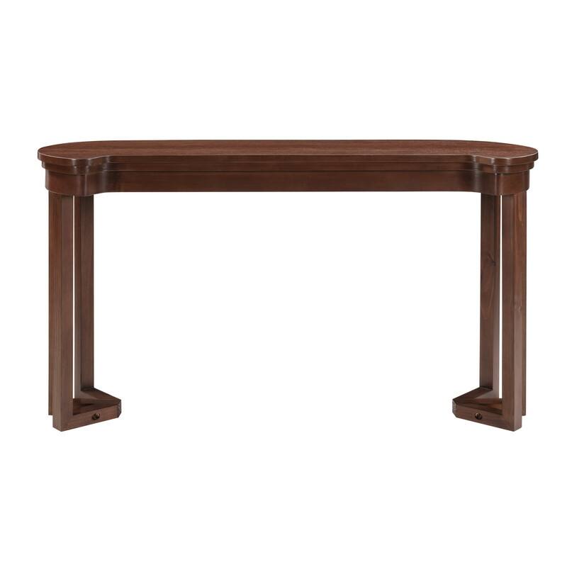 4-Piece Counter Height Dining Set, Solid Wood Kitchen Table with 3 Padded Stools