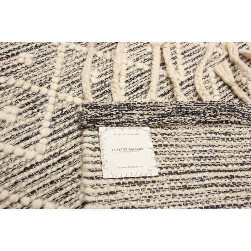 ECARPETGALLERY Braid weave Sienna Black Wool Rug - 5'1 x 8'3