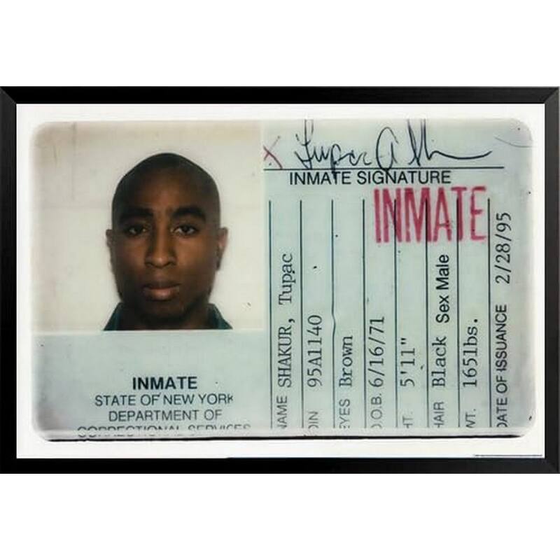 Tupac Prison Id Framed Poster - 24 x 36 Inch