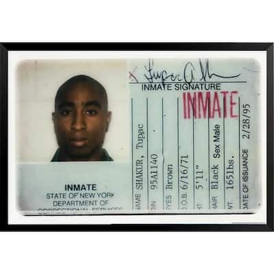 Tupac Prison Id Framed Poster - 24 x 36 Inch